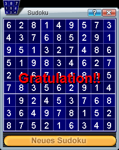 Sudoku gelst